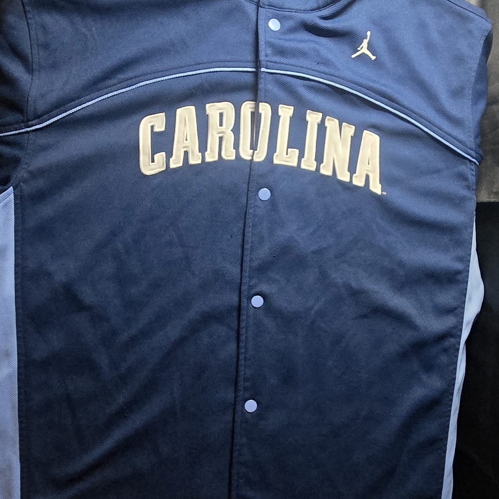 Michael Jordan U.N.C. North Carolina Warmup Nike Elite Blue Snap On Size XL VTG